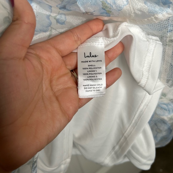 Lulu’s Beautifully Adored White Floral Burnout Tie-Strap Midi Dress Medium - Picture 9 of 17